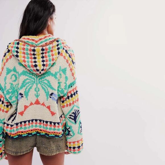 Free People Baja Baby Cardi  Slouchy Knit Cardigan XL - Picture 4 of 12